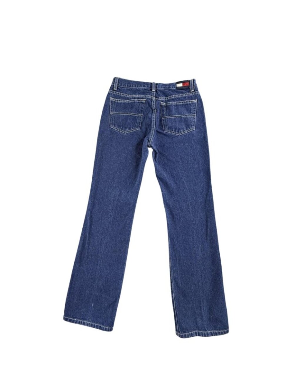 Vintage Tommy Hilfiger Jeans Womens 7 Blue Straight Leg Mid Rise Denim Y2K Flag - Picture 2 of 16